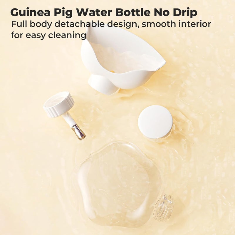 mini&moe Guinea Pig Water Bottle No Drip - 17oz Rabbit Water Dispenser for Cage Crate Flat Back Design for Syrian Dwarf Hamster Bunny Gerbils Small Pet - Image 4
